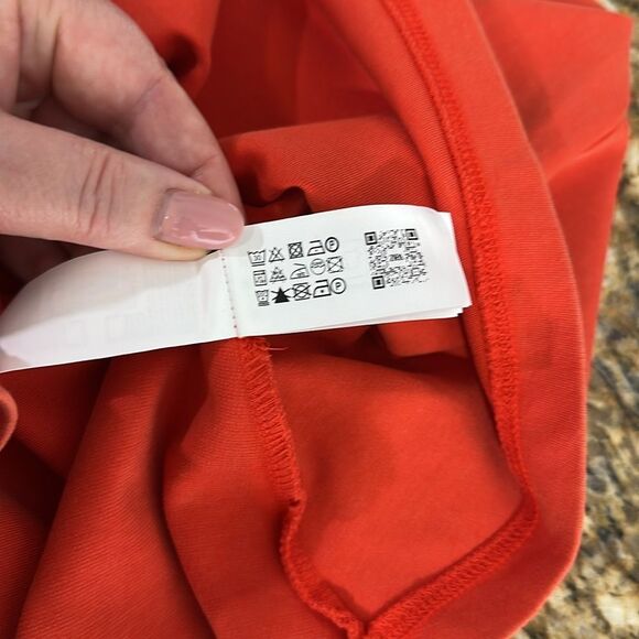 Zara Cotton Blend Sleeveless Stretch Midi Dress In Orange Red Size L - Picture 6 of 9